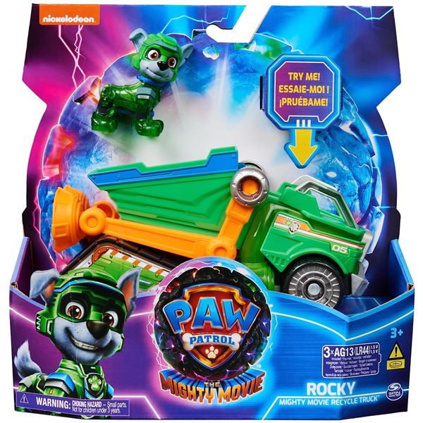 NEW PAW PATROL ROCKY MIGHTY MOVIE RECYCLE TRUCK