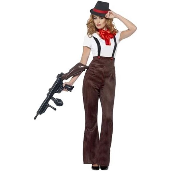 NEW SMIFFYS GLAM GANGSTER COSTUME MEDIUM