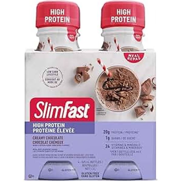 NEW 4 X 325ML SLIMFAST CREAMY CHOCOLATE