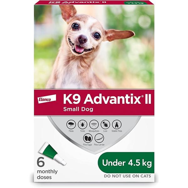 NEW ELANCO K9 ADVANTIX II SMALL DOG