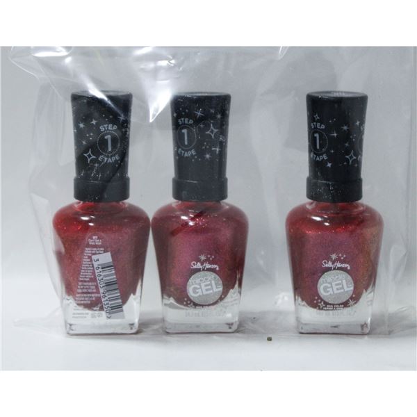 NEW 3 PACK OF SALLY HANSEN MIRACLE GEL NAIL COLOUR