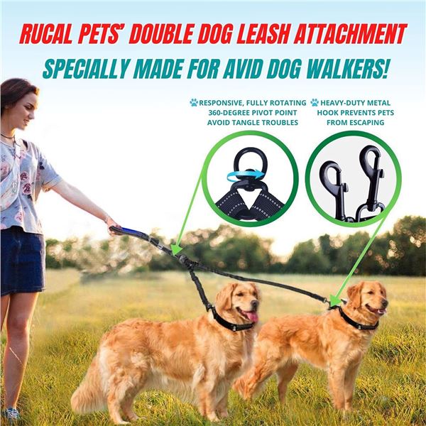 NEW REPACKED RUCAL PETS DOUBLE LEASH ATTACHMENT
