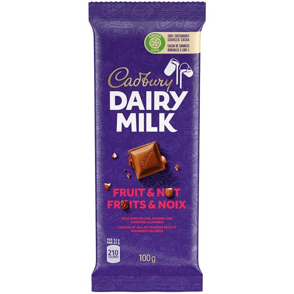 NEW 6 X 100G CADBURY DAIRY MILK FRUIT & NUT