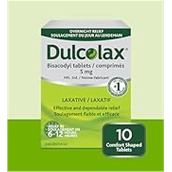 NEW 10 TABLETS DULCOLAX BISACODYL LAXATIVE
