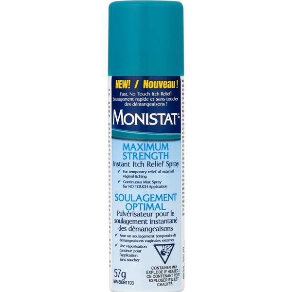NEW 57G MONISTAT MAXIMUMSTRENGTH ITCH RELIEF SPRAY