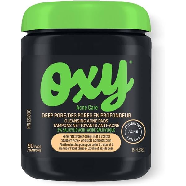NEW 90 PADS OXY ACNE CARE DEEP PORE CLEANSING