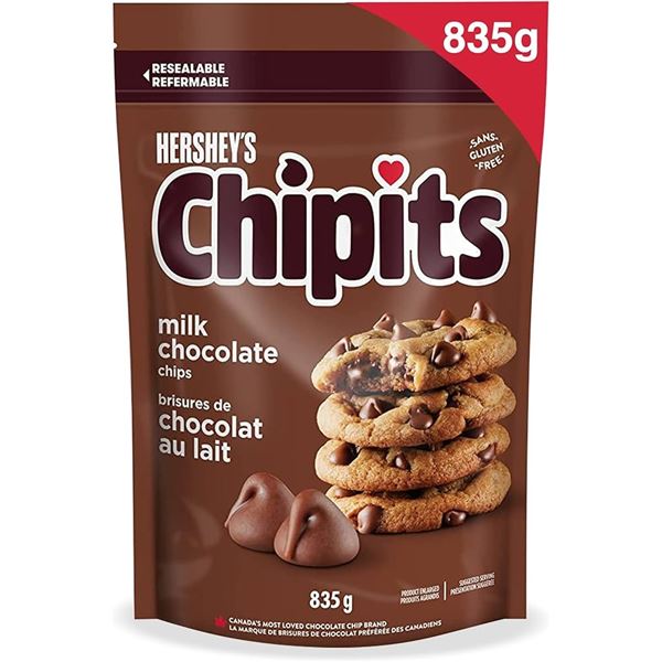NEW 835G HERSHEYS CHIPITS MILK CHOCOLATE CHIPS