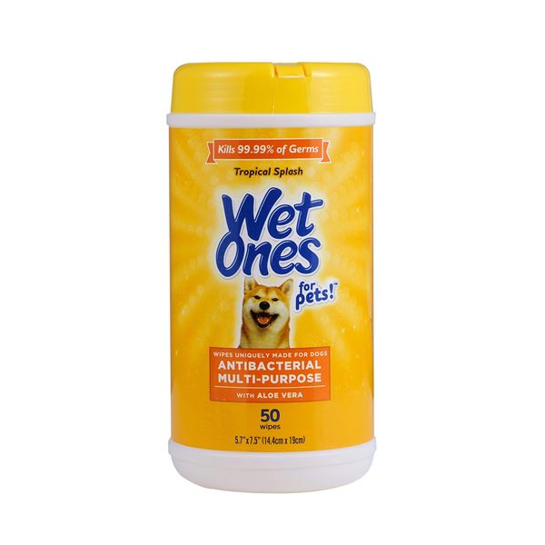 NEW 50 WIPES WET ONES FOR PETS TROPICAL SPLASH
