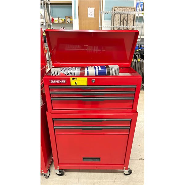 CRAFTSMEN STANDING TOOLBOX WITH NON-SLIP DRAWER LINERS APPROX 37  X 25.5  X 10 