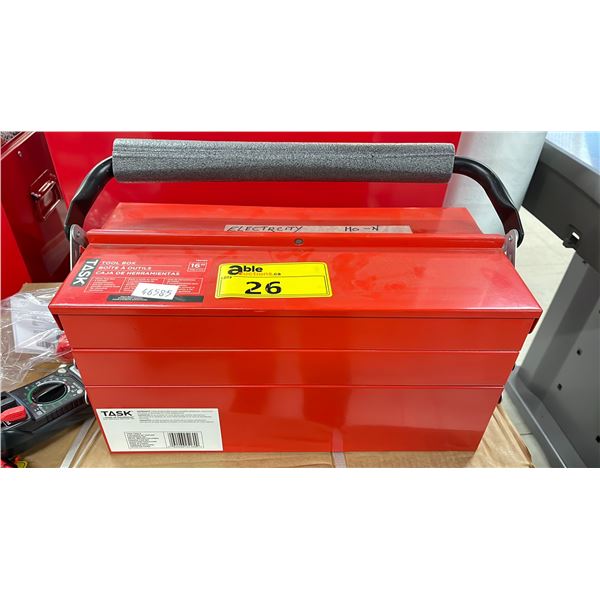 TASK METAL TOOLBOX WITH CONTENTS