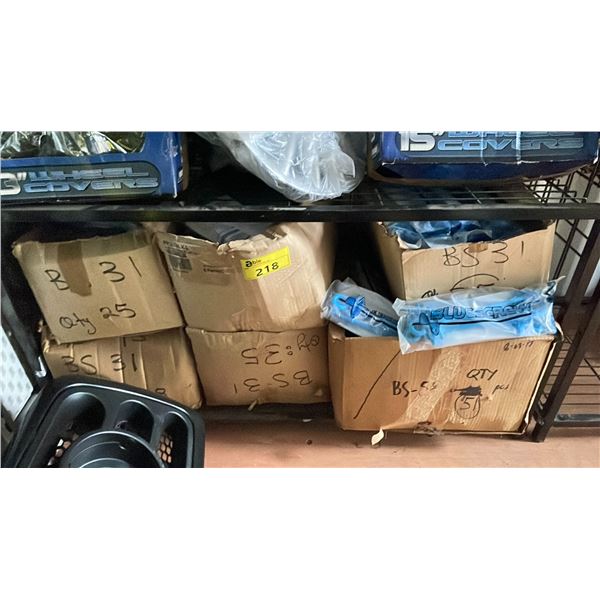 SHELF OF ASSORTED BLUE SCREW TURF & FIRM SOIL SCREWS