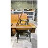 Image 1 : SINGER TREADLE SEWING MACHINE WITH SPHINX DESIGN ON SINGER SEWING TABLE