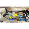 Image 2 : SHELF OF ASSORTED ITEMS INCLUDING 2 BIKE PUMPS, STANLEY TOOLBOX, & MORE