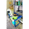 Image 2 : BLUE 2 TIER PUSH CART WITH ASSORTED CONTENTS