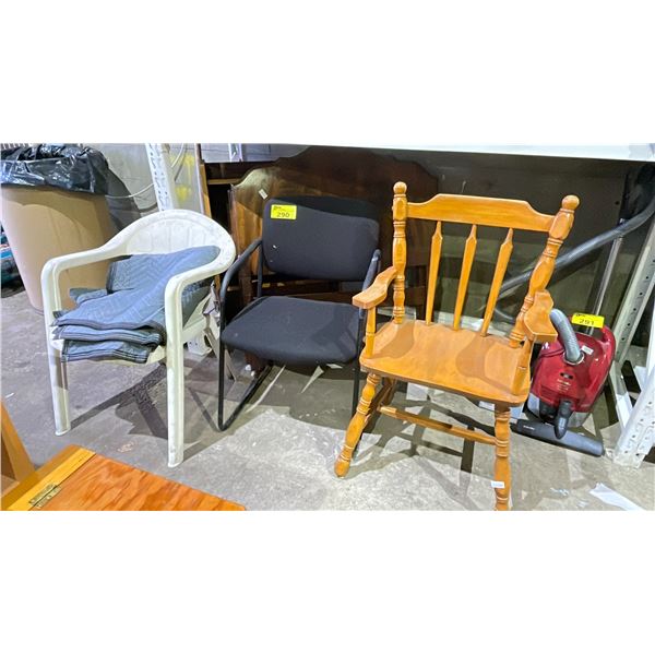 3 ASSORTED CHAIRS & OTHER FURNITURE