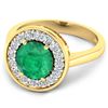Image 3 : 14KT Yellow Gold 1.8ct Zambian Emerald and Diamond Ring