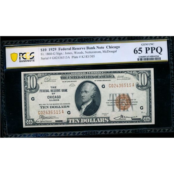 1929 $10 Chicago FRBN PCGS 65PPQ