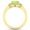 Image 4 : 14KT Yellow Gold 1.6ctw Peridot and Diamond Ring