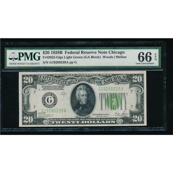 1928B $20 Chicago FRN PMG 66EPQ