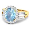 Image 2 : 14KT Yellow Gold 2.9ctw Aquamarine and Diamond Ring