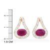 Image 3 : Plated 18KT Yellow Gold and Sterling Silver 2.55ctw Ruby and Diamond Earrings