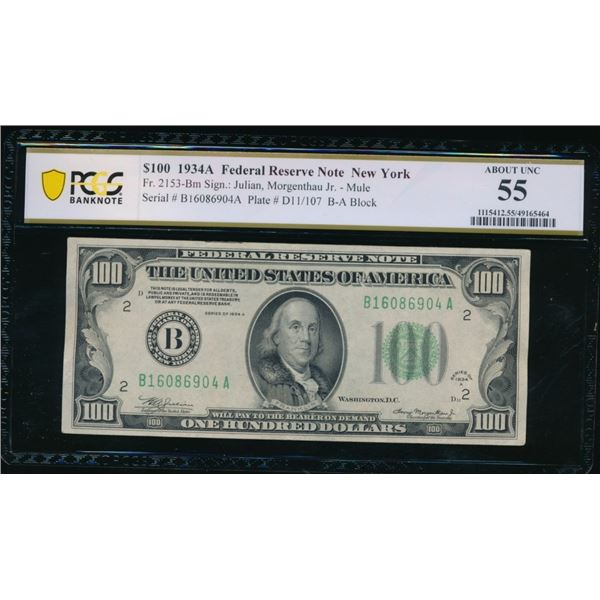 1934A New York FRN PCGS 55