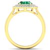 Image 4 : 14KT Yellow Gold 1.53ct Zambian Emerald and Diamond Ring