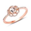 14KT Rose Gold 0.54ctw Morganite and White Diamond Ring
