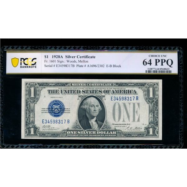 1928A $1 Silver Certificate PCGS 64PPQ