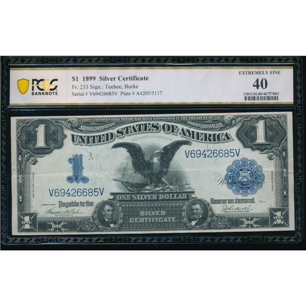 1899 $1 Black Eagle Silver Certificate PCGS 40