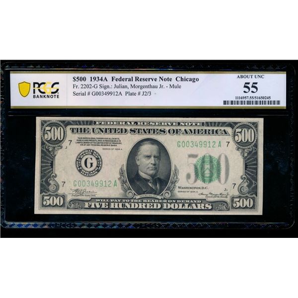1934A $500 Chicago FRN PCGS 55