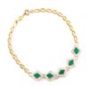 Plated 18KT Yellow Gold 2.05ctw Green Agate and Diamond Bracelet