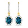 14KT Yellow Gold 2.2ctw London Blue Topaz and Diamond Earrings