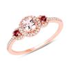 14KT Rose Gold 0.63ctw Morganite, Pink Tourmaline and White Diamond Ring