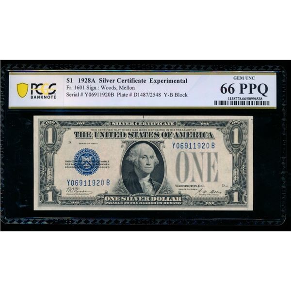 1928A $1 Silver Certificate PCGS 66PPQ