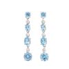 Plated Rhodium and Sterling Silver 7.10ctw Blue Topaz Earrings