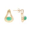 Image 2 : Plated 18KT Yellow Gold and Sterling Silver 2.55ctw Emerald and Diamond Earrings