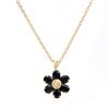 Plated 18KT Yellow Gold 2.52ctw Black Sapphire and Diamond Pendant with Chain