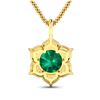 Image 2 : 14KT Yellow Gold 1.8ctw Zambian Emerald and Diamond Pendant