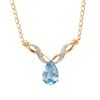 Plated 18KT Yellow Gold 4.75ctw Blue Topaz and Diamond Pendant with Chain