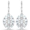 Plated Rhodium 2.80ctw Aquamarine and White Topaz Earrings