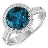 14KT White Gold 2.9ctw London Blue Topaz and Diamond Ring