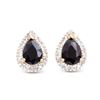 Plated 18KT Yellow Gold and Sterling Silver 2.75ctw Sapphire and Diamond Earrings