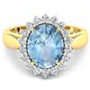 Image 2 : 14KT Yellow Gold 2.9ctw Aquamarine and Diamond Ring