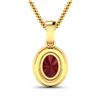 Image 3 : 14KT Yellow Gold 1.50ct Ruby and Diamond Pendant with Chain