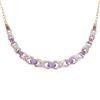 Plated 18KT Yellow Gold 4.00ctw Amethyst and Diamond Pendant with Chain