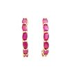 Plated 18KT Yellow Gold and Sterling Silver 3.55ctw Ruby Earrings