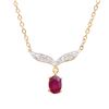 Plated 18KT Yellow Gold 1.00ct Ruby and Diamond Pendant with Chain