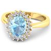 Image 2 : 14KT Yellow Gold 0.96ct Aquamarine and Diamond Ring