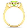 Image 4 : 14KT Yellow Gold 1.85ctw Peridot and Diamond Ring